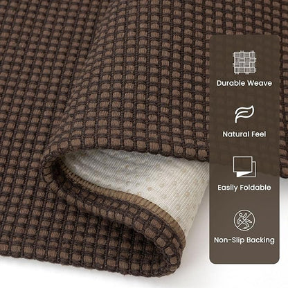 Braided Runner Rug 3x16 Ft Washable Runners for Hallways Non Slip Rubber Backed Kitchen Runners Cotton Long Entryway Runner Indoor, Woven Carpet for Hall Stair Entryway, Brown