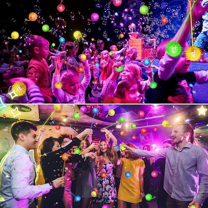 24PCS Light Up Ball, Bouncy Balls for Kids, 6 Colors Flashing Squeaky Ball, 2.2inch Light Up Toys, Balls for Toddlers 1-3, Valentines Party Favors for Teens, Adults, Children