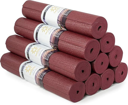 Sunshine Yoga Voyage Yoga Mat, 10 Pack, 72" x 24" Professional Studio and Gym Bulk Yoga Mats, 5mm Thick, Durable, Anti-Tear, Non Slip Fitness and Exercise Mats