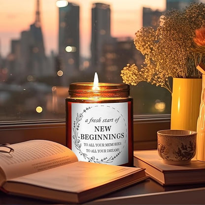 Gifts for New Beginnings - Housewarming New Home Gifts for Friends - House Warming Party Decor - Gift for Retirement, New Job, Coworker Leaving - Relaxing Candles for Women Stress Relief