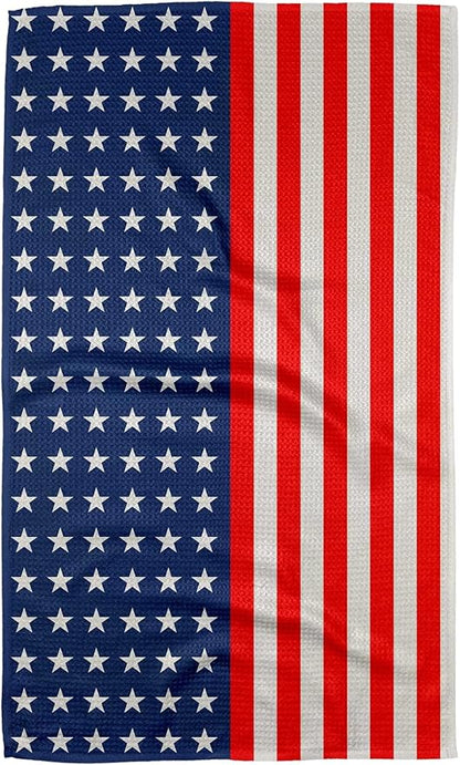 GEOMETRY Kitchen Towels - Quick Dry, Absorbent Microfiber Dish Towels for 4th of July, Memorial Day, Veterans Day, and Holiday Decor - Red, White, and Blue- Star Spangled