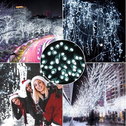 50 Counts Cool White LED Christmas Lights – 25ft 5mm White Christmas Lights Outdoor Commercial Grade Waterproof, Indoor Christmas Tree Decorations, Green Wire Mini String Lights, UL, IP:65