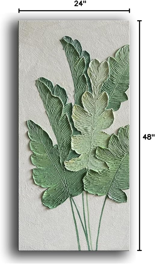 YaSheng Art-Canvas Wall Art with 3D Hand Painted Textured Modern Large Oil Painting Contemprary Aesthetic Floral Pictures for Living Room Bedroom DinningDecor (24x48inch, YS171)