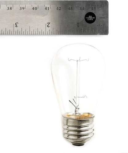 Hometown Evolution, Inc. 100 Foot E26 Commercial Outdoor Edison Bulb String Lights with Suspended Sockets (100 Foot 50 Socket, S14 Lantern Edison 11 Watt Bulbs)