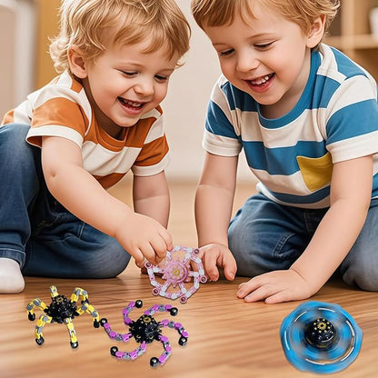 6pcs Transformable Fidget Spinners Children's Advanced Fidget Toys for Stress Relief Ideal Fidget Spinners for Sensory Toys for Boys and Girls with Autism，Party Favors