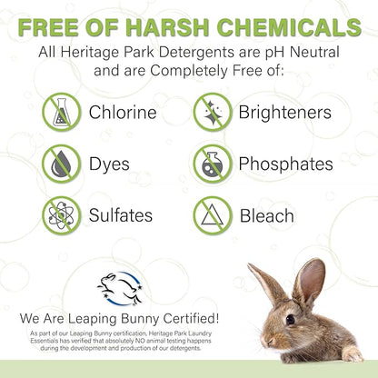 Heritage Park Luxury Laundry Detergent | Dermatologist Tested Plant based Natural & Enzyme Laundry Detergent | Sensitive Skin Friendly - Spring Magnolia (4 fl oz Trial Size)
