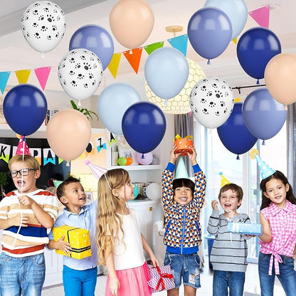 Dog Paw Printe Balloons, 12 Inch Dog Paw Print Balloon, Haze Gray Blue Latex Balloons for Puppy Paw Themed Boys Girls Kids Birthday Baby Shower Party Decor Supplies