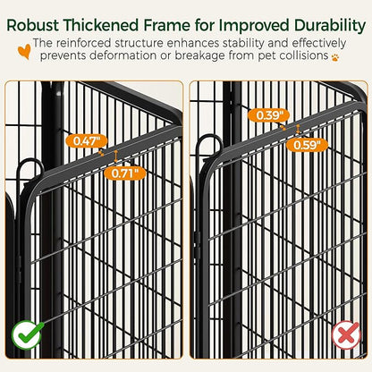 Yaheetech Dog Playpen Outdoor, 47 inch 8 Panels Dog Pen Indoor Heavy Duty Puppy Exercise Pen Metal Pet Fence for RV Camping/Yard/Garden