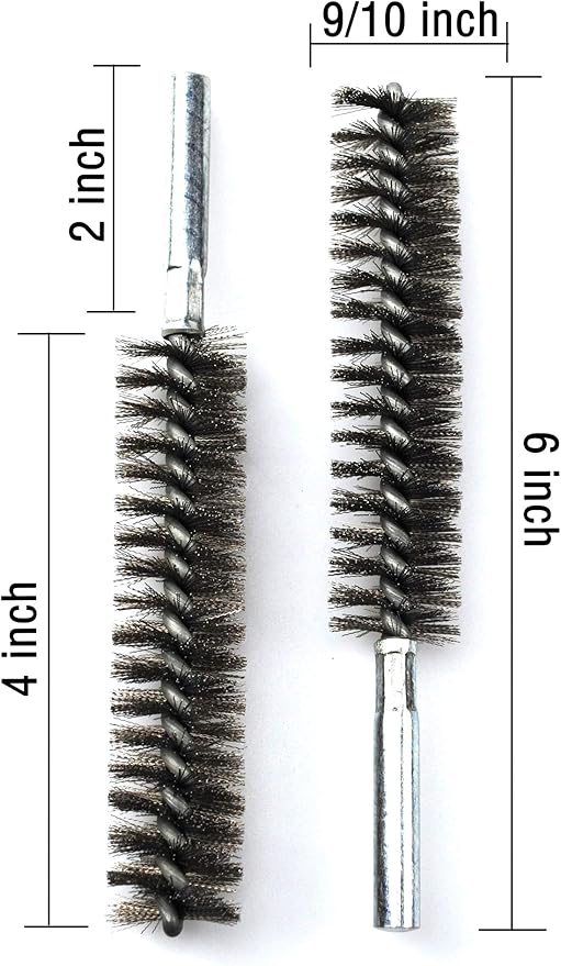 6pcs Pipe Cleaning Brush Set Stainless Steel Bristles, Stainless Steel Pipe Brush for Auto Parts,Bottles, Tubes, Etc.(9/10" 23mm)