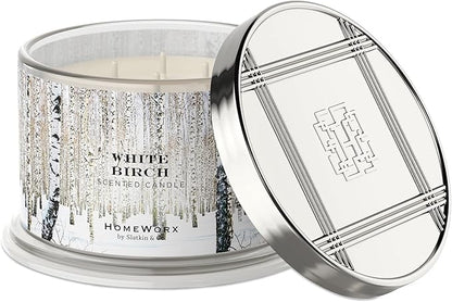 HomeWorx by SLATKIN + CO. Candle- White Birch, 18 oz. Premium Scented Candle - 30-55 Hours Burn Time
