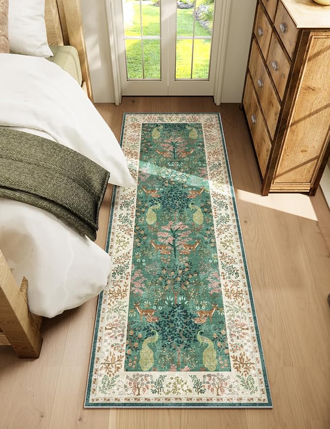 Runner Rug Washable Kitchen Runner: 2'6"x8' Hallway Runner Stain Resistant Non Slip Low Pile Soft Carpet Runners Rug for Entryway Bedroom Hallway Beside Bathroom Laundry Room