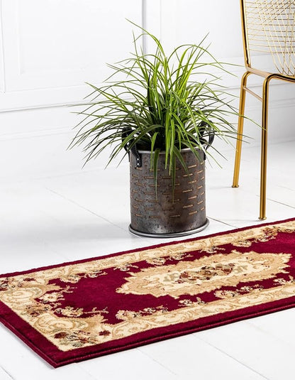 Rugs.com Chateau Collection Rug - 12 Ft Runner Red Medium Pile Rug