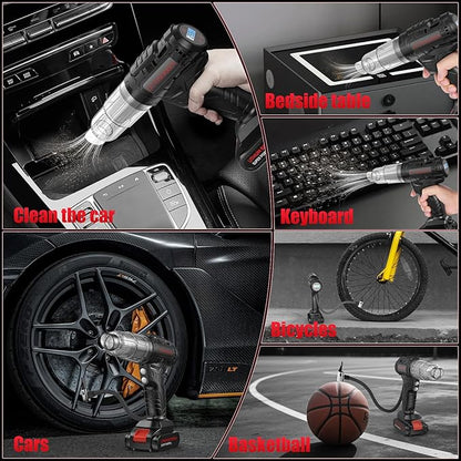 Car Vacuum Portable Cordless, 40,000Pa High Power Dust Buster, Rechargeable Battery Powered Vacuum Cleaners for Office,Home, Car, Pet Hair, Keyboard, Black