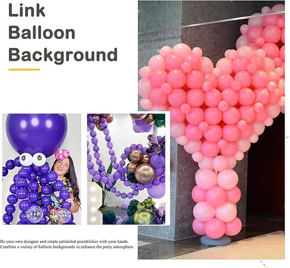 Purple Link Balloons 10 Inch 120 Pcs Latex Linking Balloons for Birthday Wedding Party Festival Decorations