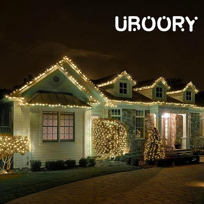 Christmas Lights 100 Count LED Lights 22.7ft Green Wire String Lights Set for Outdoor Indoor Christmas Decorations Wedding Decorations Valentines Day Decor,UL Certified