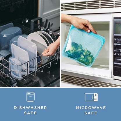 Stasher Premium Silicone Reusable Food Storage Bowl, Clear, Microwave, Sous Vide, Dishwasher, Oven and Freezer Safe, BPA Free, Leak-free, Eco-friendly, 2-Cup Bowl