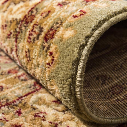 Rugs.com Aditi Collection Rug – 6' Round Green Low Rug Perfect for Kitchens, Dining Rooms