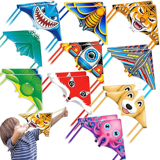 8 Pack/20 Pack Mini Kites for Boys Girls 3-5 6 7 8 Gift & Party Favors, Finger Launcher Kites Easy to Fly Ejection Kite for Kids Teens Ages 4-18 Beach Park Backyard Outdoor Sports Flying Toys