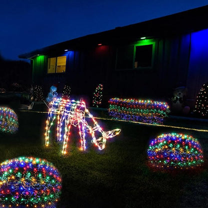 WBao Christmas Lights Outdoor, 360LED 11.5ft x 6.9ft Net Lights with 8 Modes, Timer, UL Certified, End to End Connectable, Waterproof for Lawn, Bushes, Trees Outdoor Christmas Decorations, Multicolor