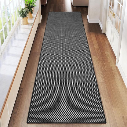 2x8 ft Runners for Hallways Extra Long Woven Washable Kitchen Runner Mat Rugs Non Slip, Soft Entryway Laundry Hall Floor Runner Carpet for Bedroom Hallway Living Room, Black