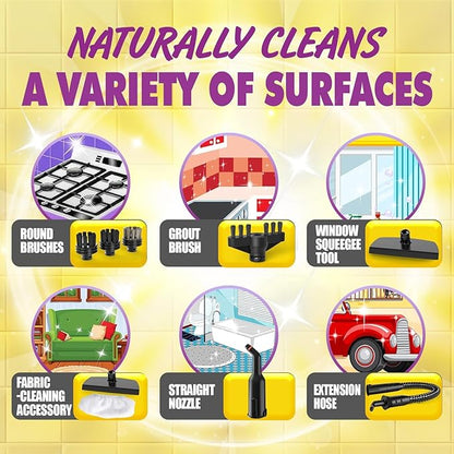 Steam Cleaner, Deep Cleaning Steam Cleaner for Home, 1200W Handheld Steam Cleaner with 10 Tools, Natural Steamer for Cleaning, Handheld Steamer for Bathrooms, Kitchens, Windows, Shower, Grout,Tile,Car