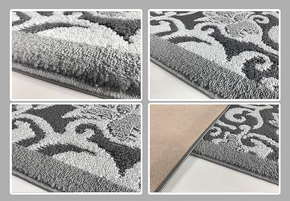 15 FT Grey Extra Long Hallway Runner Rug, Non Slip Washable Indoor Carpet 2'7" x 15' for Long Hallway, Office, or Large Area! Modern Floor Mat