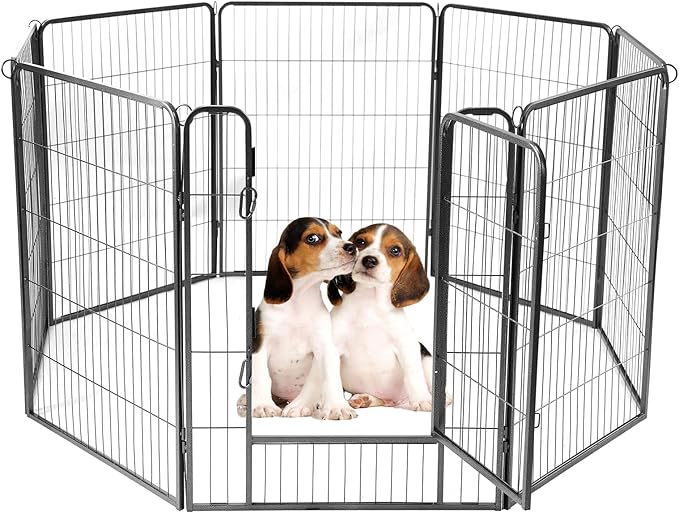 Dog Playpen Indoor,Metal Dog Fence for Large/Medium/Small Dogs,Perfect Dog Pen for Camping, Yard, and RV