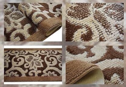 ORFA HOME Custom Cut Hallway Runner Rug, Slip Resistant, 31 Inch Wide X Your Choice of Length, Lily Brown, 31 Inch X 6 feet