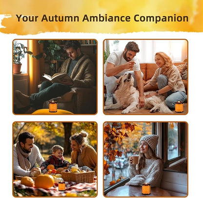 Fall Scented Candles Hello Fall 7oz – Warm Pumpkin Spice & Sweet Apple Soy Wax Candle for Cozy Autumn Home Décor, Perfect Fall Gift, 50 Hour Long Burn