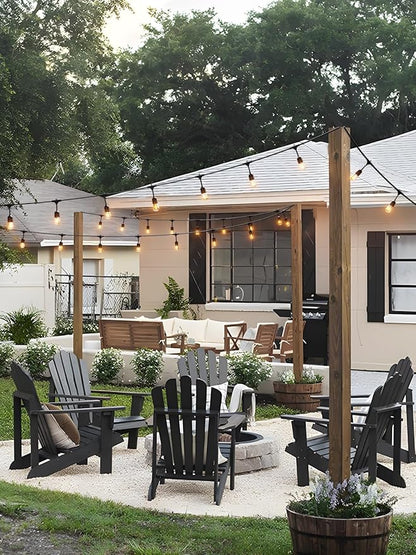 addlon 72FT(36FT*2) Outdoor String Lights Commercial Grade Weatherproof Strand, 30 Edison Vintage Bulbs, 24 Hanging Sockets and 6 Spare Bulbs, ETL Listed Decorative Cafe Patio Lights for Bistro
