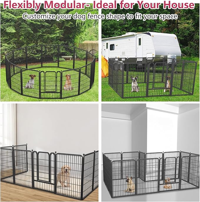 Dog Playpen 40" Height 30 Panels Portable Pet Fence Outdoor for Yard Indoor Dog Pen Outdoor for Medium/Small Animals, Large Pet Puppy Playpen Heavy Duty Pet Fence for RV Camping, Yard