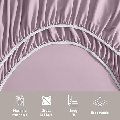 Nestl Twin XL Sheet Set - College Dorm Size - Luxury 1800 Ultra-Soft Microfiber Twin Extra Long Bed Sheets - Deep Pockets - Easy Fit - Extra Soft - 3 Piece Set (Twin XL, Dusty Purple)
