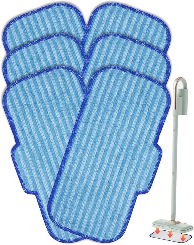 Steam Mop Pads Compatible with Newbealer NB603C NB602N Steam Cleaner for Home, 6 Packs Washable and Reusable Replacement Mop Pads for Hardwood, Laminate, Tile, and Ceramic Flooring