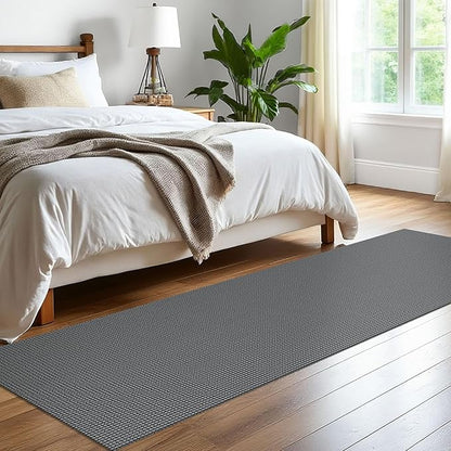 EARTHALL Woven Runner Rug 2x8 Ft Washable Runners for Hallways Cotton Non Slip Rubber Backed Kitchen Runner Braided Indoor Floor Carpet for Entryway, Hallway, Kitchen, Bedroom, Dark Gray