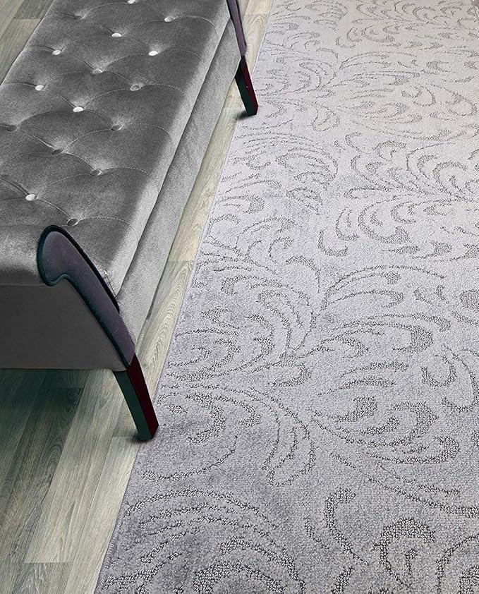 20 FT Grey Extra Long Hallway Runner Rug, Non Slip Washable Indoor Carpet 2'2" x 20' for Bathroom, Entryway, or Living Room! Farmhouse Floor Mat, Custom Lenght