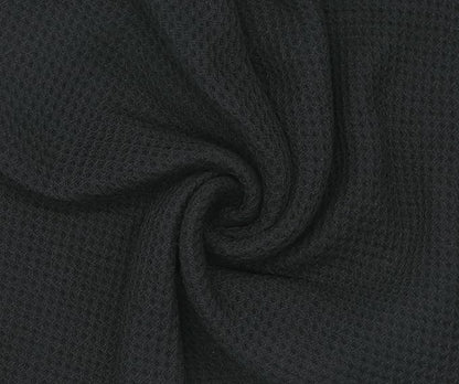 Mia'sDream Cotton Kitchen Towels and Dish Cloths Sets, Waffle Weave Dish Towels for Kitchen Drying Dishes, Soft and Absorbent Kitchen Hand Towels Washcloths, 13inch x 28inch 3 Pack (Black)