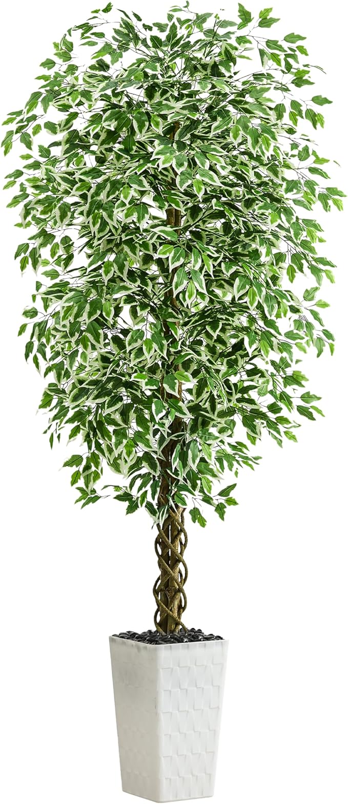 Artificial Ficus Tree (1, Crack-White, 6FT)