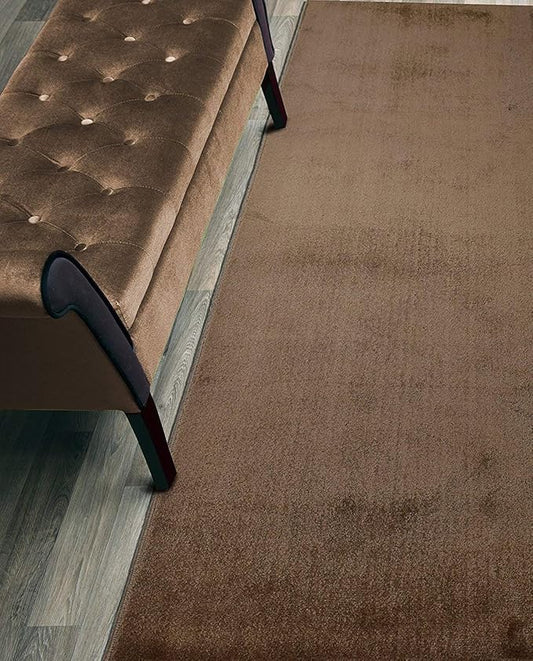 Custom Cut Hallway Runner Rug, Slip Resistant, 31 Inch Wide X Your Choice of Length, Solid Cappuccino, 31 Inch X 5 feet