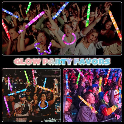 100 Pack Glow Sticks Party Favors Light Up Pop tubes Sensory Toys LED Glow Necklaces Bracelets Birthday Goodie Bag Stuffers Classroom Prizes Gifts for Boys Girls Toddlers Halloween Easter Gift
