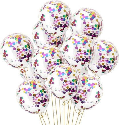 Confetti Balloons 40pack, 12inch Transparent Party Balloons with Colorful Confetti for Graduation Party Wedding Baby Shower Birthday Carnival Party Decoration Supplies…