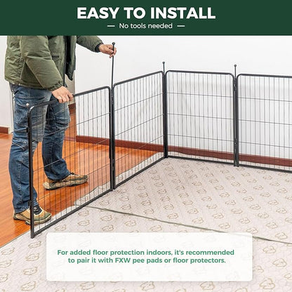 FXW Rollick Unleashed Dog Playpen for Indoor, Yard, RV Camping, 45 inch 32 Panels for Large Dogs, Black│Patented
