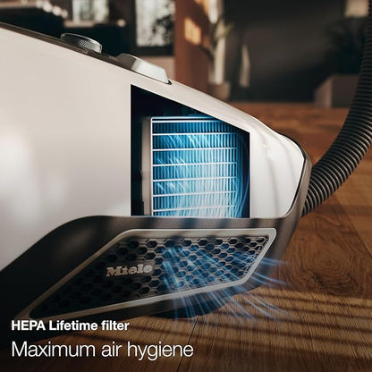 Miele Blizzard CX1 PureSuction Powerline Bagless Canister Vacuum Cleaner with AllTeQ Universal Floorhead and Parquet Twister Floorhead, 1200 W, Graphite Gray – 10829430