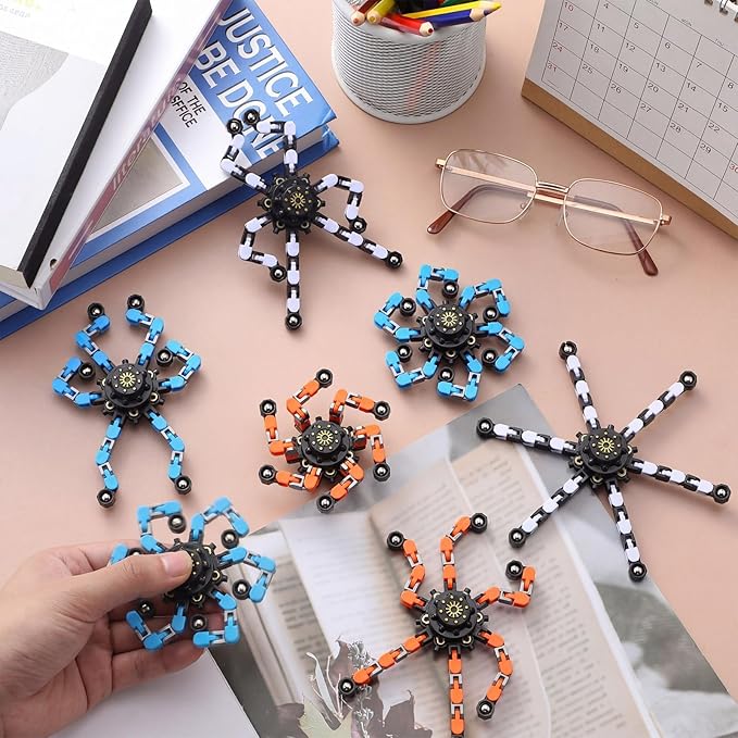 Jerify 40 Pack Funny Sensory Fidget Toy Transformable Chain Robot Finger Toy DIY Robot Mechanical Spinners Stress Relief Autistic Gifts for Adult Teen Prize Stuffer Party Favor (Cute,Fresh Color)