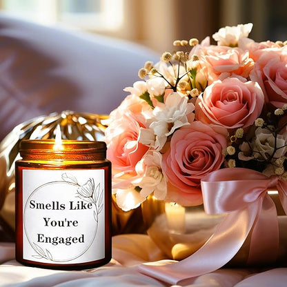 You're Engaged Candle - Engagement, Bridal Shower Gifts for Her - Relaxing Candles for Women Stress Relief - Best Gift for Newly Engaged Couples - Lavender Vanilla Soy Scented Jar Candle