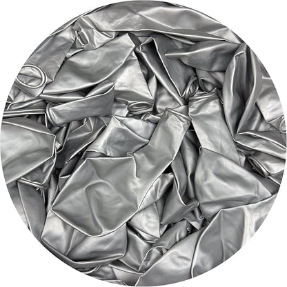 Silver Balloons 50 Pack, 12 Inch Metallic Silver Balloons For Birthdays, Weddings, Baby Showers, Holidays