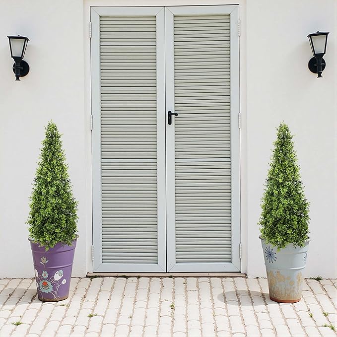 3FT Artificial Boxwood Topiary Tree Fake Topiary Potted Plants for Home Office Garden Indoor Outdoor Decoration 35INCH(2PACK)