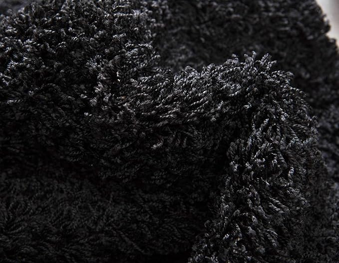 Unique Loom Solid Shag Collection Area Rug (2' 6" x 13' 1" Runner, Jet Black)