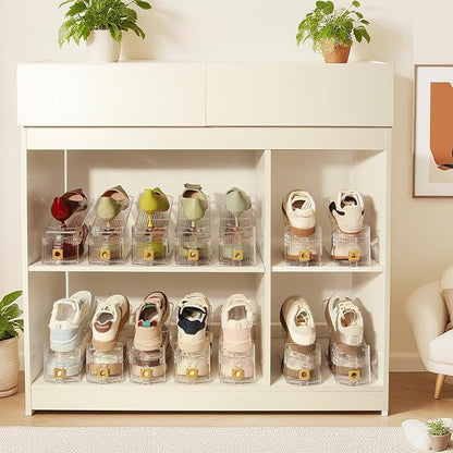 6 Pack Shoe Slots Organizer, Shoe Stackers Organizer for Closet Adjustable Shoe Holder Space Saver 50% Shoes Racks for Closet Organization