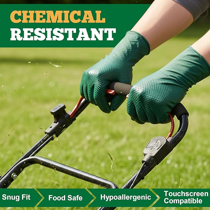 TitanFlex Heavy Duty Industrial Nitrile Gloves with Raised Diamond Texture, 8-mil, Latex Free, Powder Free (Green/Dark Green)