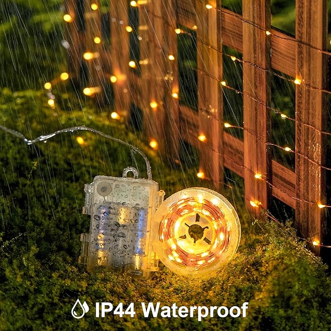 JMEXSUSS 2 Pack Fairy Lights Battery Operated with Remote, Total 400 LED 132ft Battery Powered String Lights, Christmas Twinkle Lights for Bedroom Indoor Outdoor Patio Tree Christmas Decor, Warm White